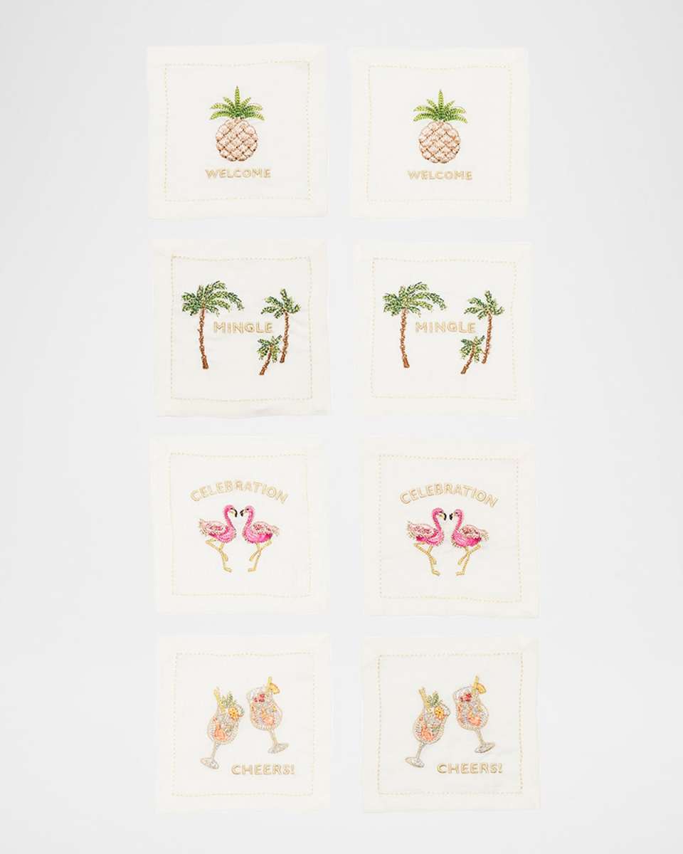 Mingle Embroidered Cocktail Napkins, Set of 8